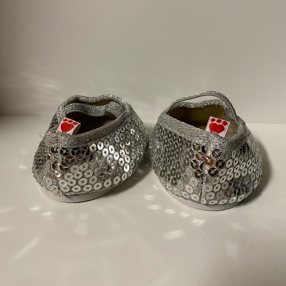 Build A Bear Workshop Shoes Bundle Pink Sequin Sneakers Silver Flats BAB - Picture 7 of 9